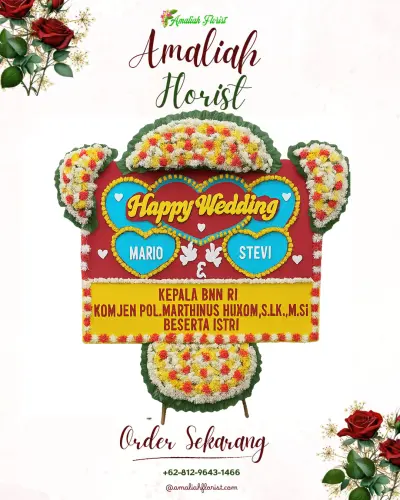 Karangan Papan Bunga Pernikahan di Bentiring